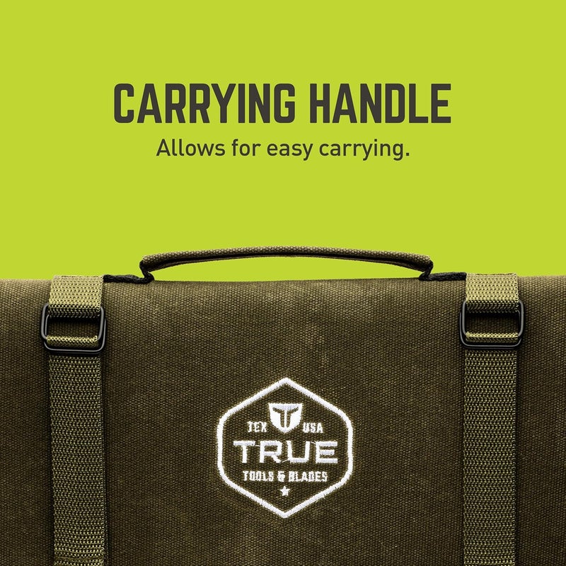 True PrimalForge Canvas Knife Roll | Heavy-Duty Waxed Canvas, Tear-Resistant, Water-Resistant, Custom Fit Pockets for the Chopper, Cleaver, Rocker Butcher, and Tanto Slicer in Collection - Image 5